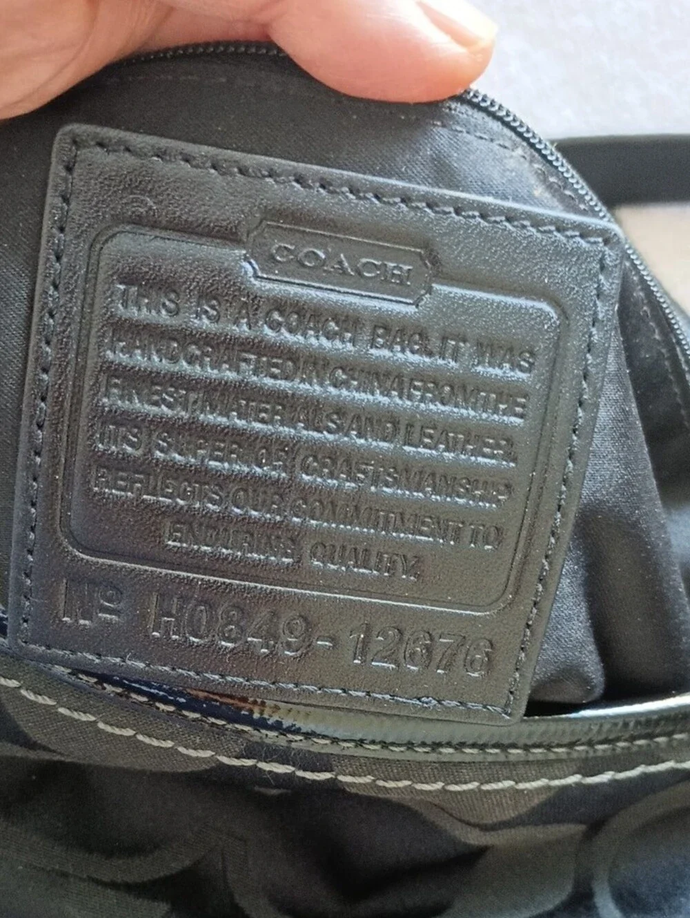 Coach Black Signature Shoulder Bag with Charm